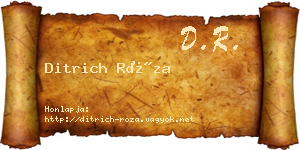 Ditrich Róza névjegykártya